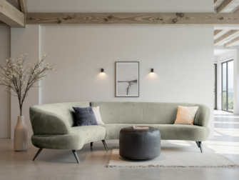 Bank Betis - mito lightgrey - aanbouwelement 2,5 zits arm links - 3 zits arm rechts Aqua-blauwe bank met zachte bekleding en subtiele ronding