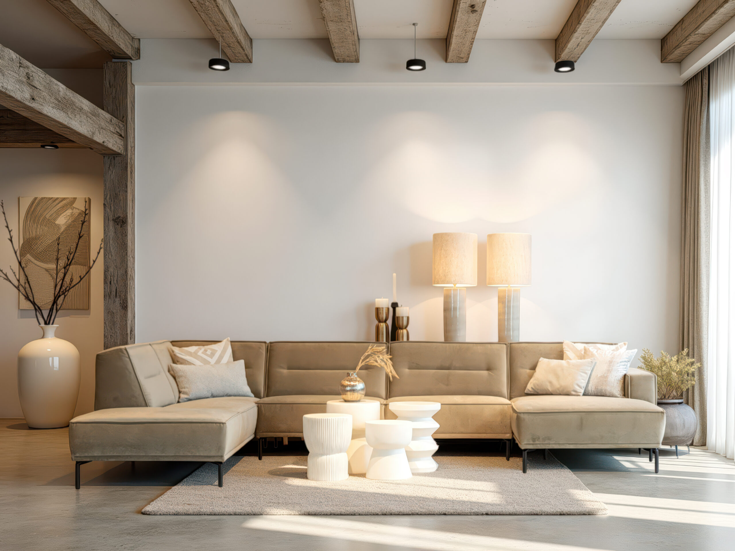 strakke u-hoekbank met royale zittingen en moderne uitstraling