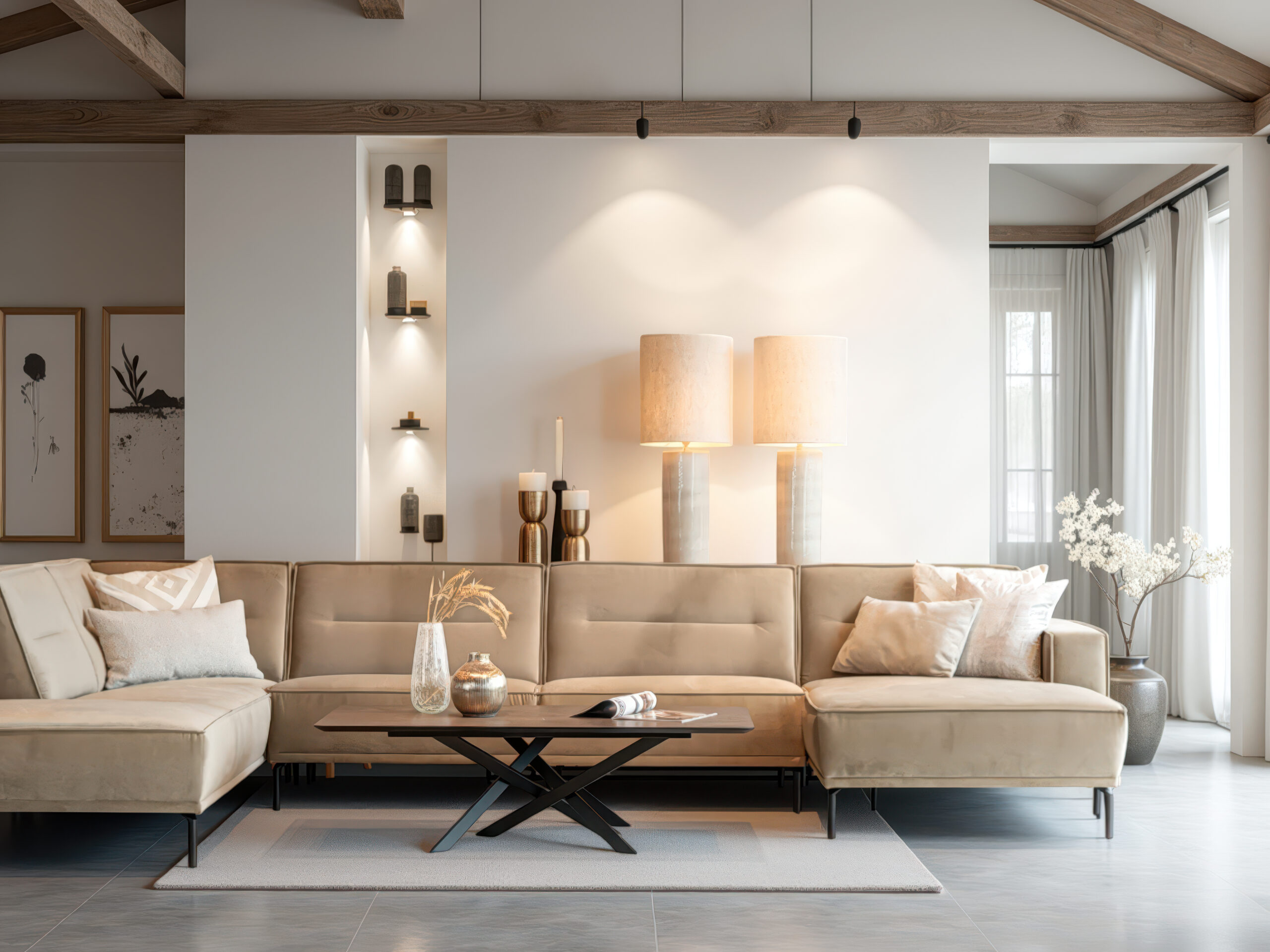 Designbank in U-opstelling