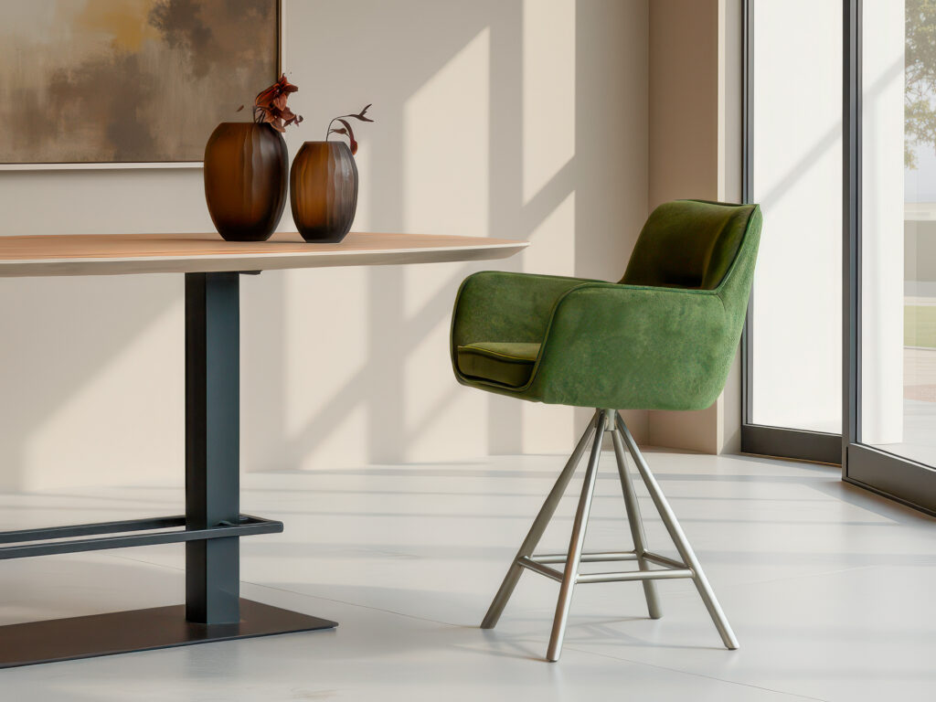 Eigentijdse barkruk met minimalistisch frame