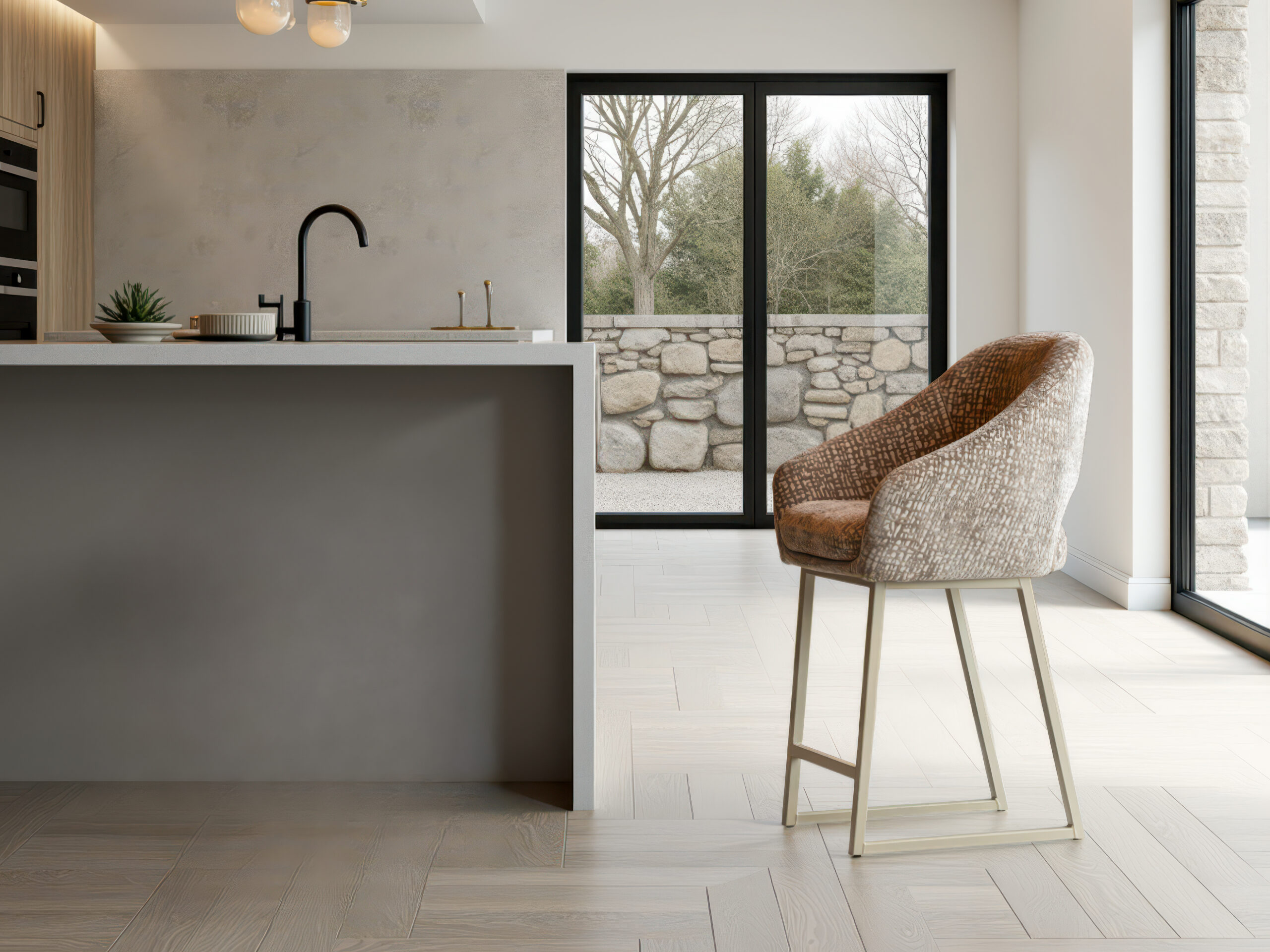 Barkruk met verfijnd design en uitnodigende zitvorm