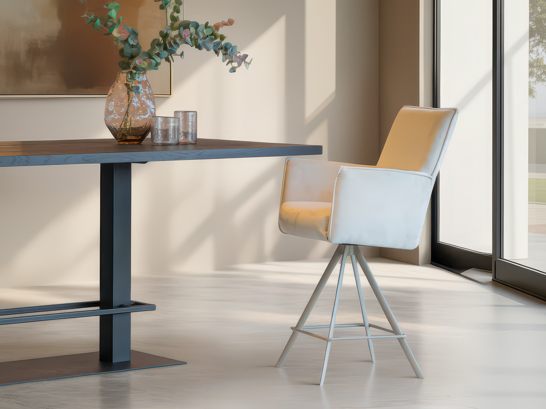 Barkruk met eigentijds design en zachte afwerking voor extra zitcomfort