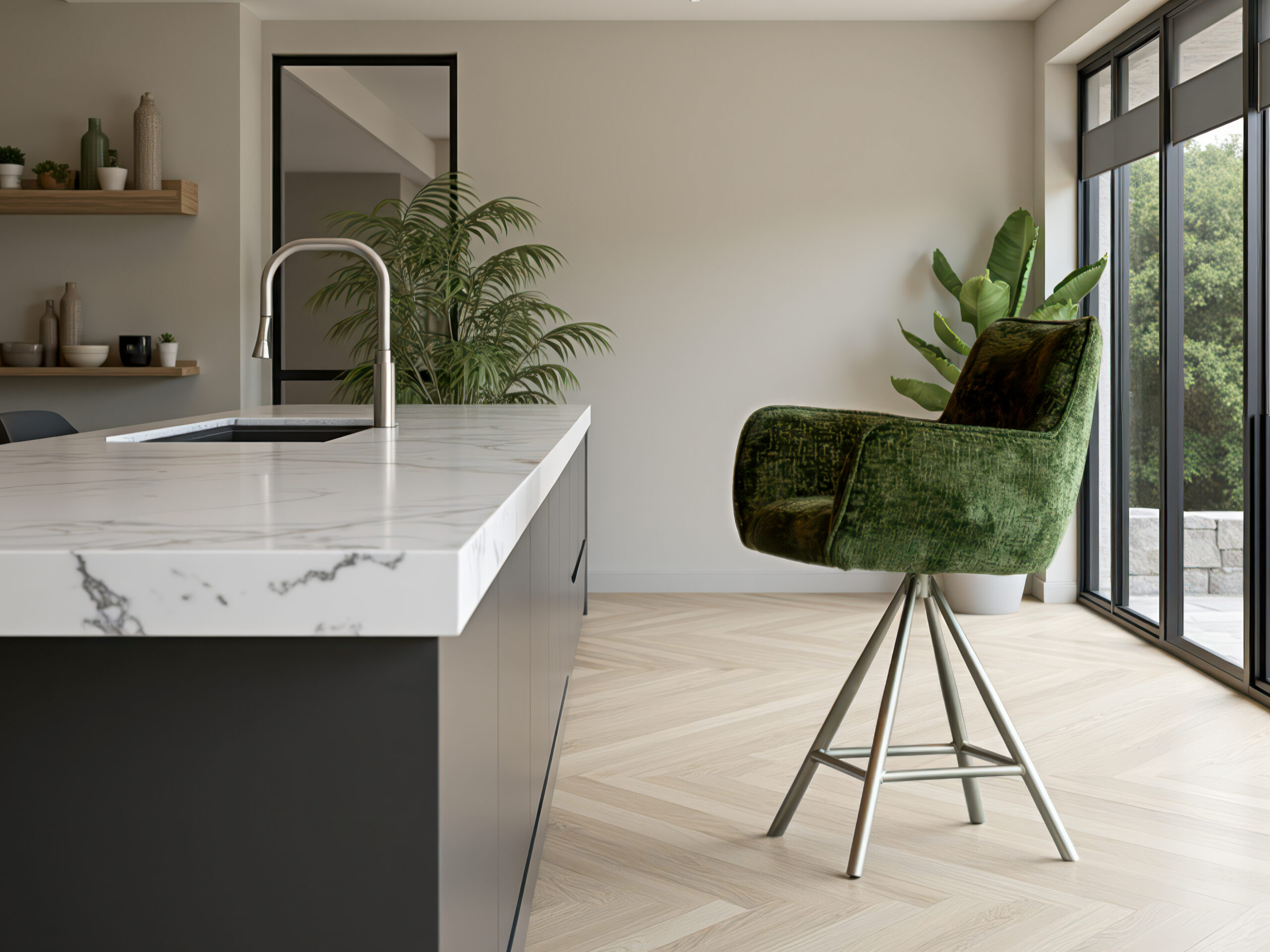 Barkruk met comfortabele armleuningen en draaibare zitting