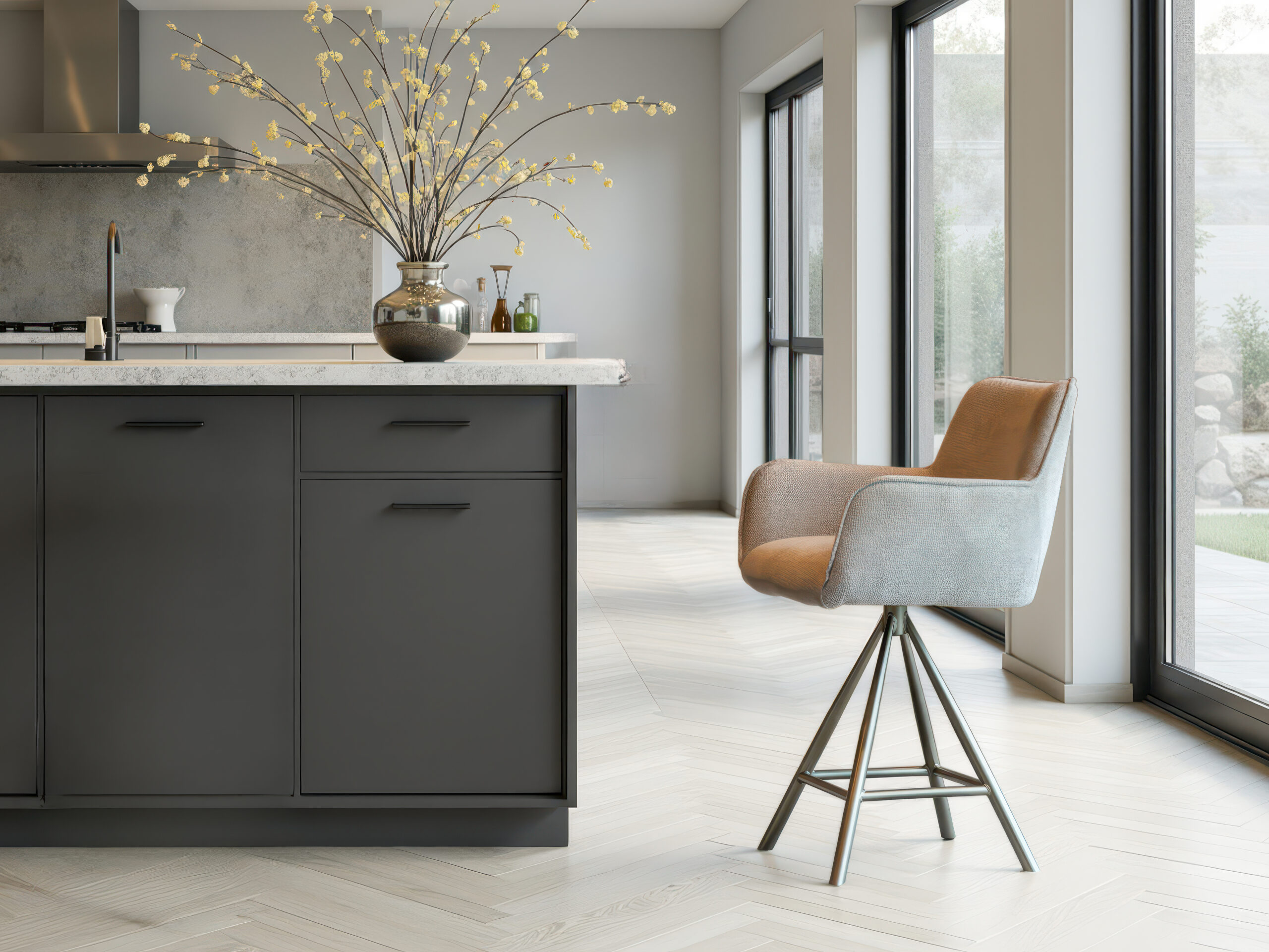 Barkruk met armleuningen, ideaal voor modern interieur