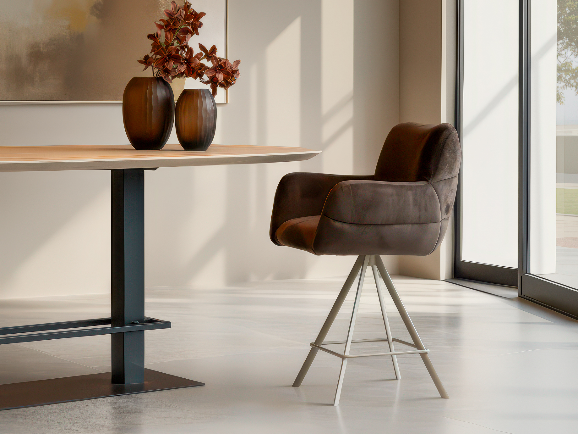 Luxe barkruk met ergonomisch gevormde rugleuning