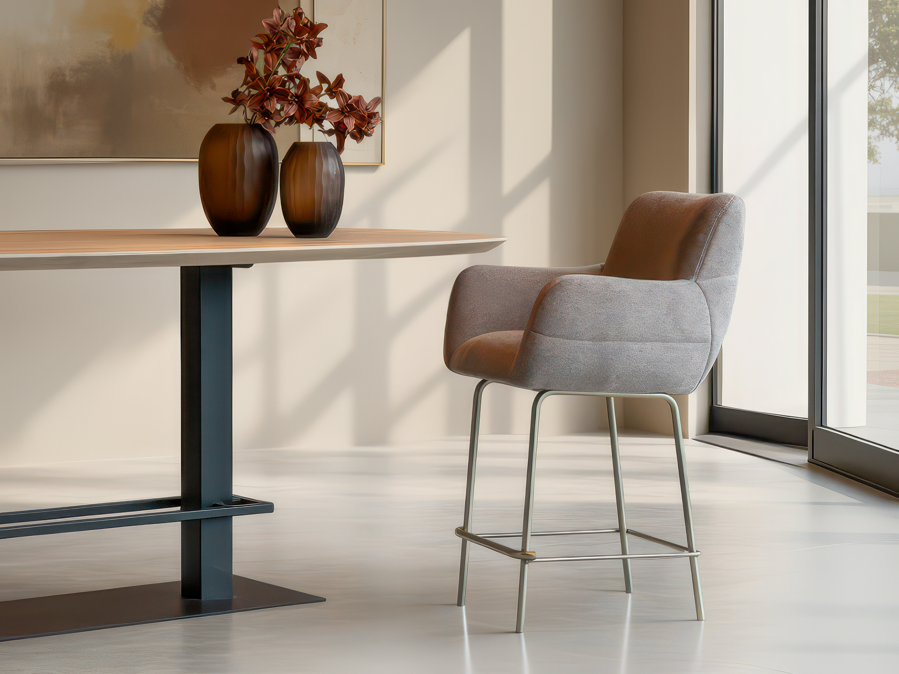 Barkruk met uitnodigend design en stevige steun