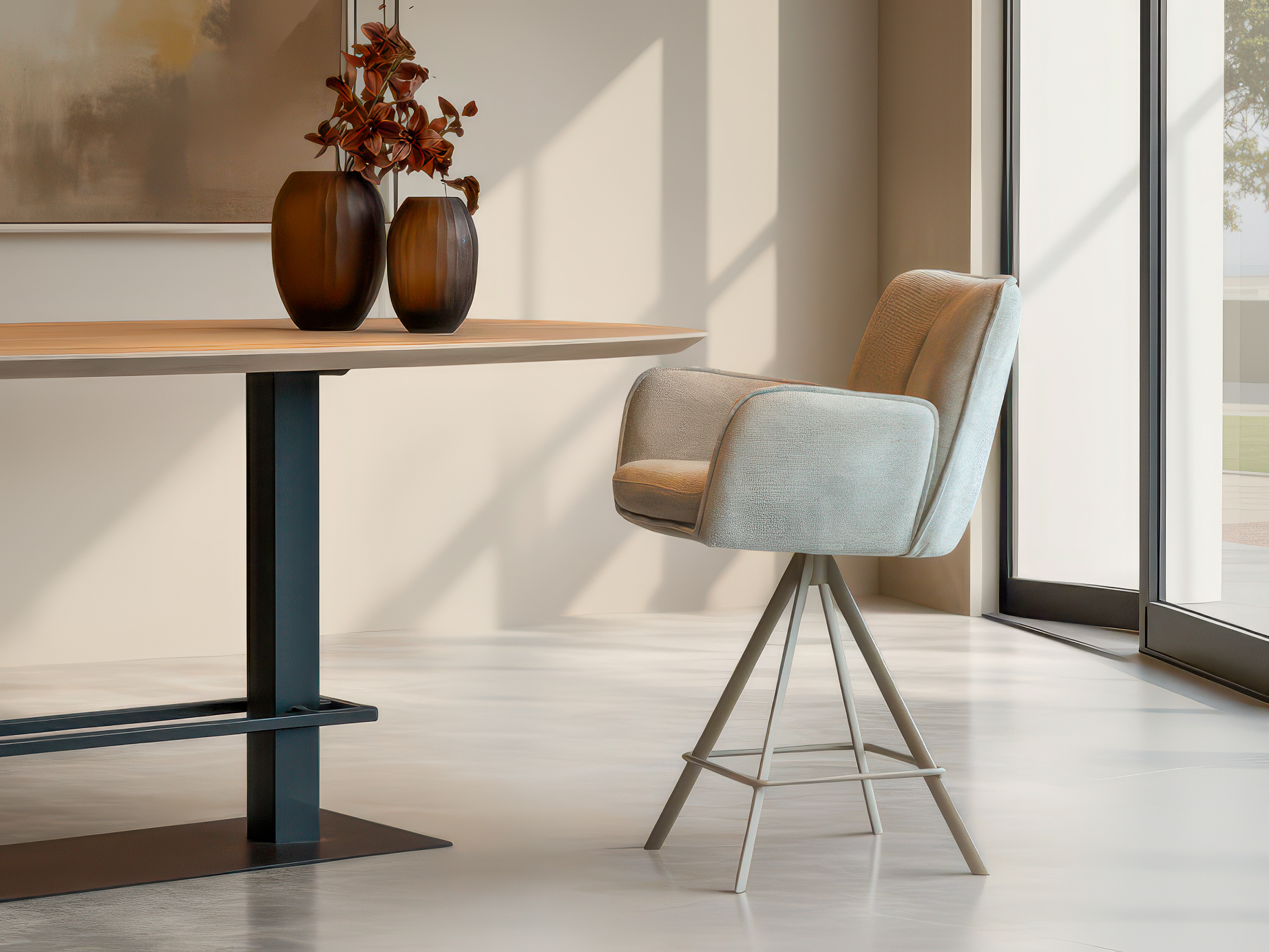 Luxe barkruk met ergonomisch gevormde rugleuning