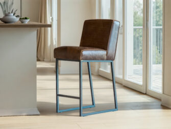 Barkruk Pesara - africa leer tabak - zithoogte 69cm