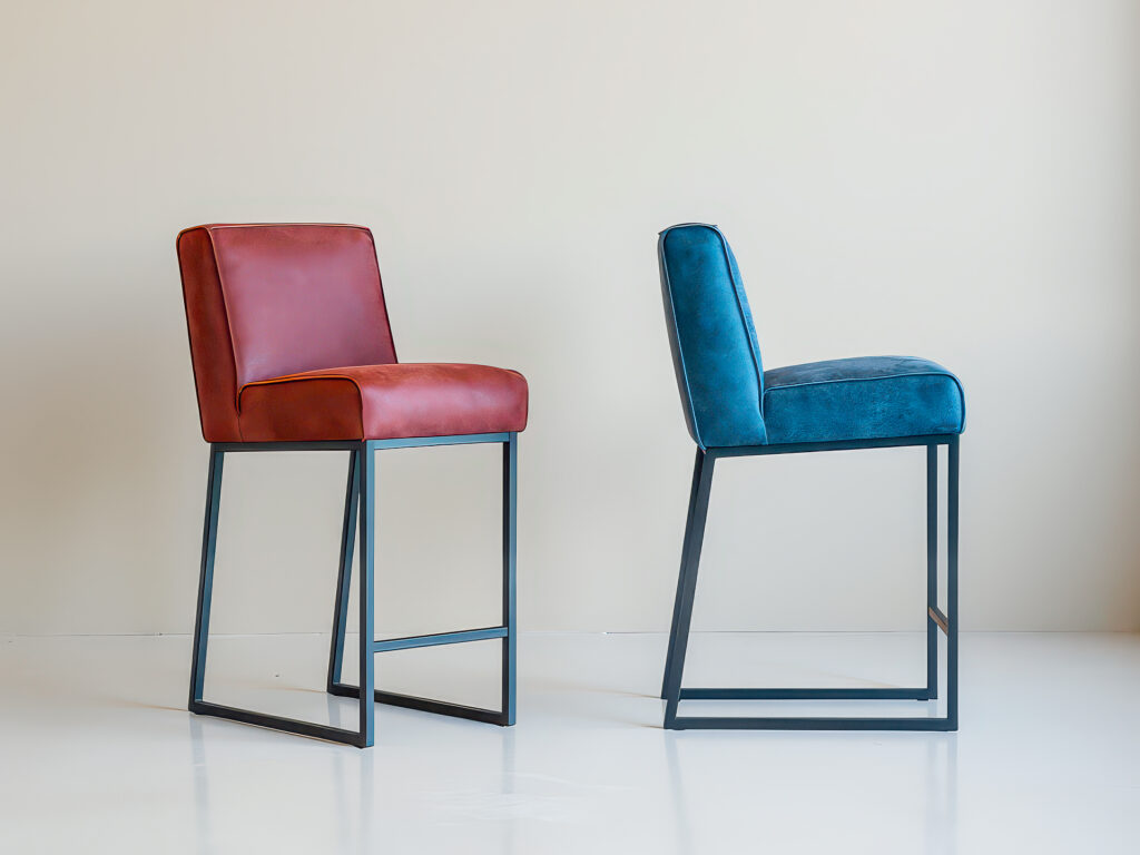 Barkrukken Pesara - zithoogte 69cm - africa leer theater red - africa leer baltico