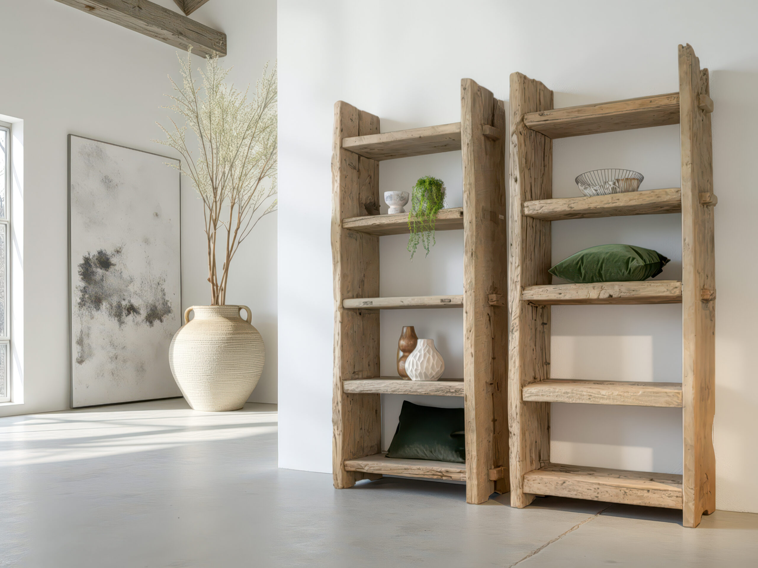 Stoere houten kast die perfect past in een landelijke of industriële woonstijl