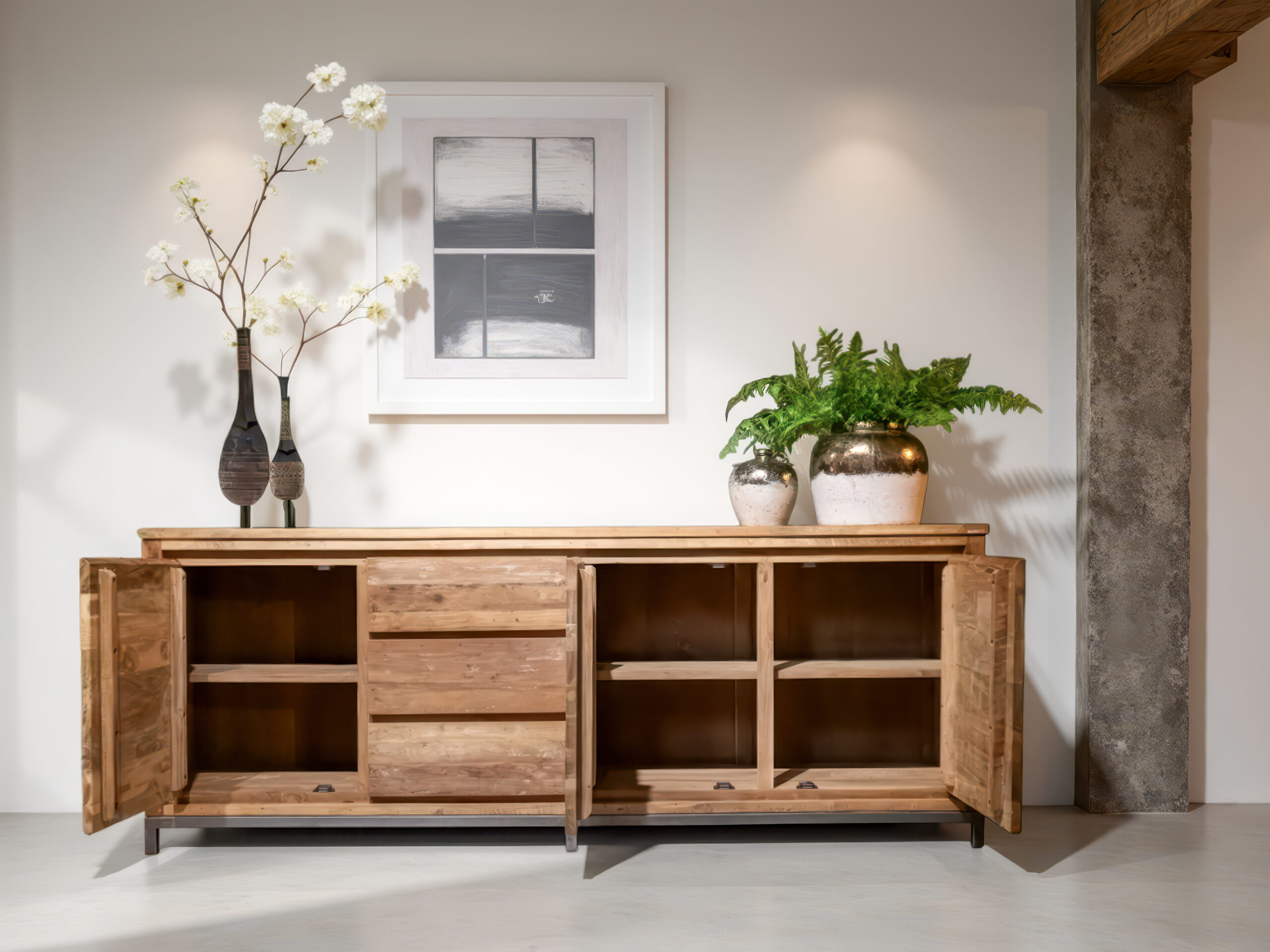 Decoratief en praktisch meubel dat past bij een organisch interieurconcept