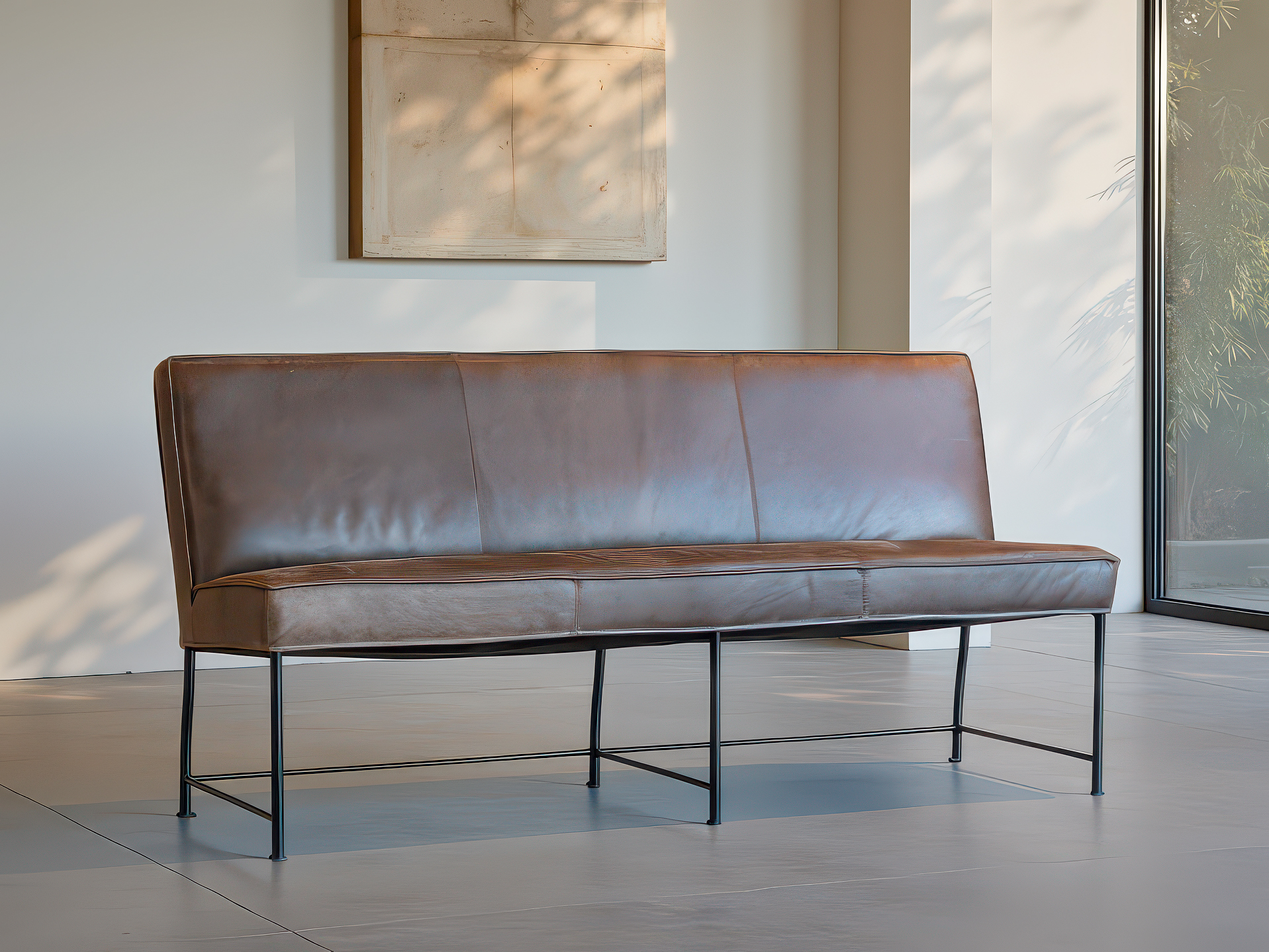 Eetkamerbank Lupertazi - 180cm - antigo leer brown