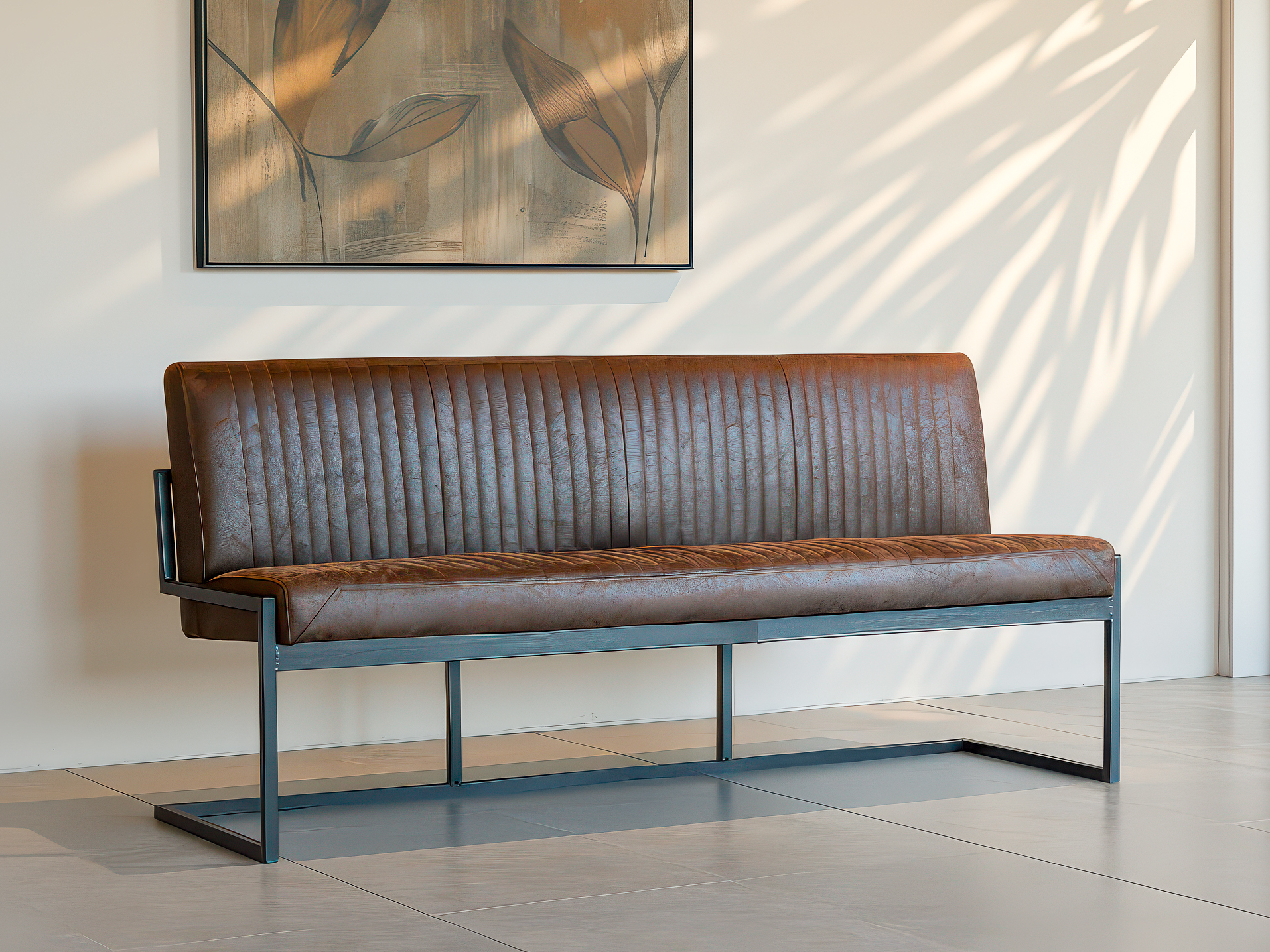 Eetkamerbank Vignola - 185cm - donkerbruin