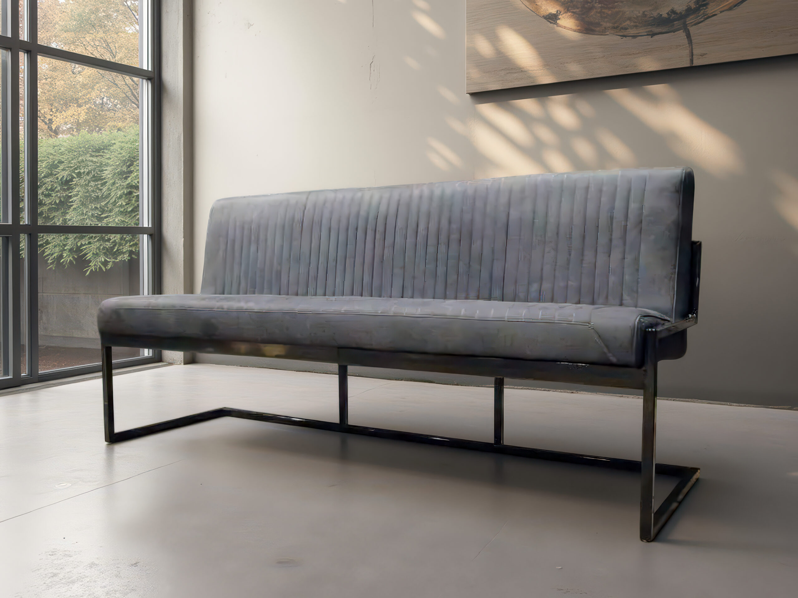 Eetkamerbank Vignola - antraciet - 185cm