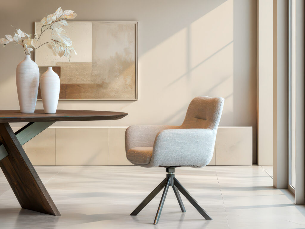Design eetkamerstoel met minimalistisch frame