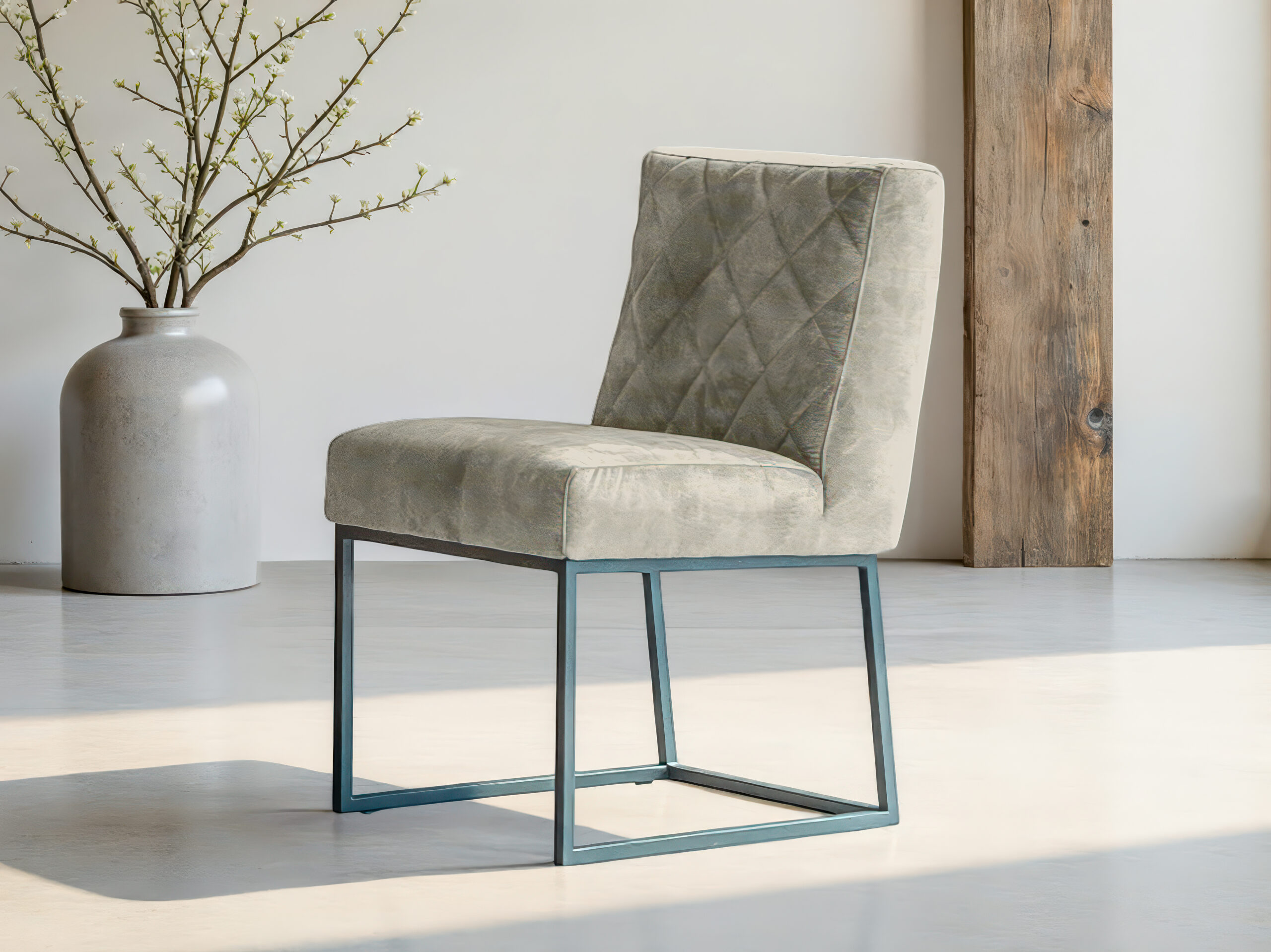 Eetkamerstoel met gestikte rug en slank design