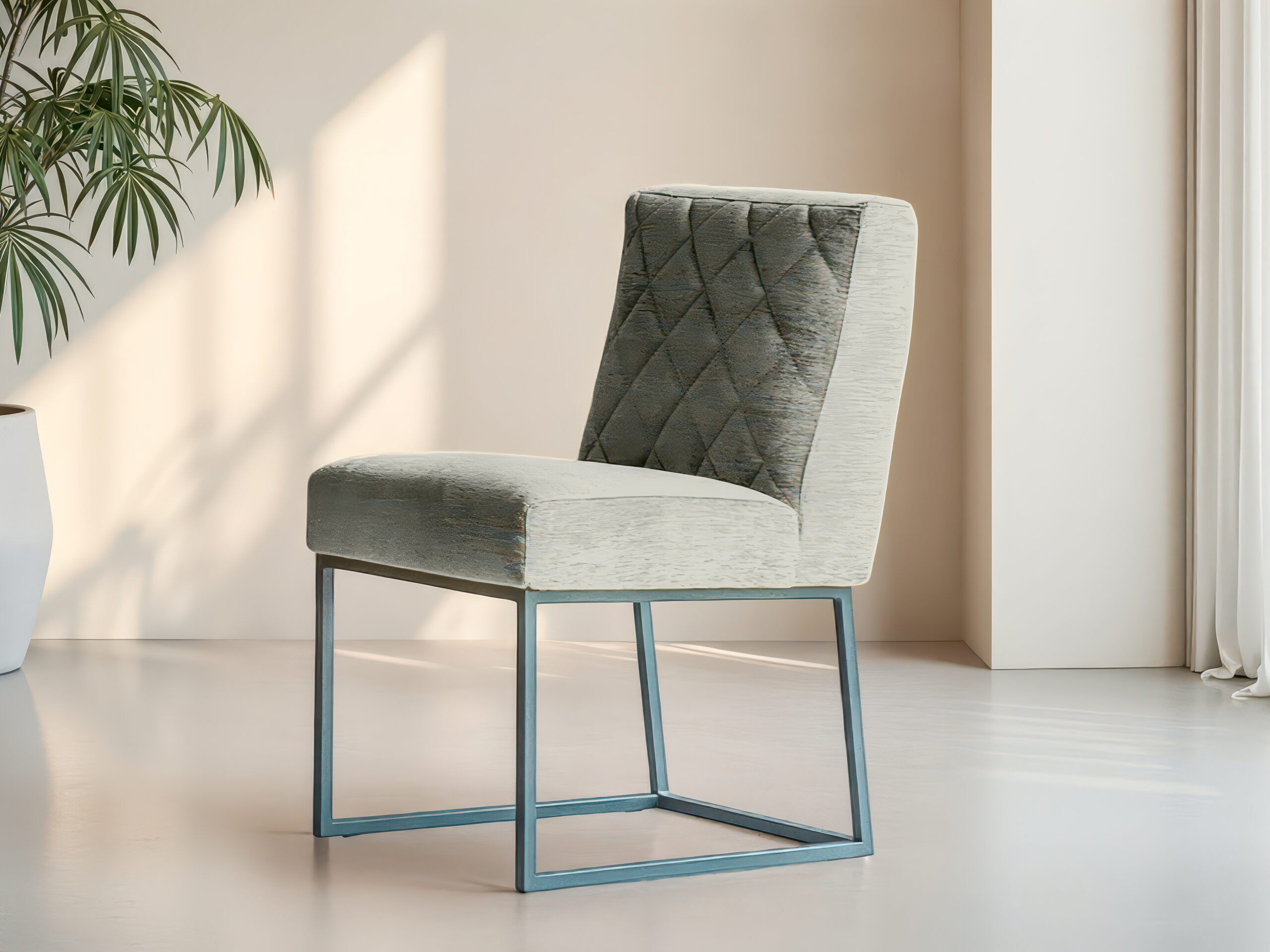 Designstoel met comfortabele zitting en strak frame