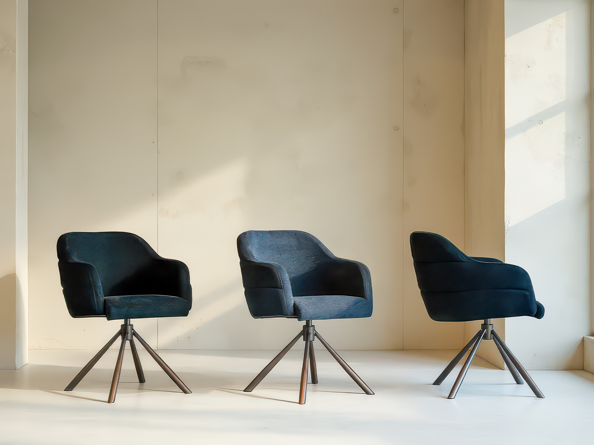 Eetkamerstoelen Fiorentino - guard lava - guard indigo - onderstel c - metaalkleur mocca