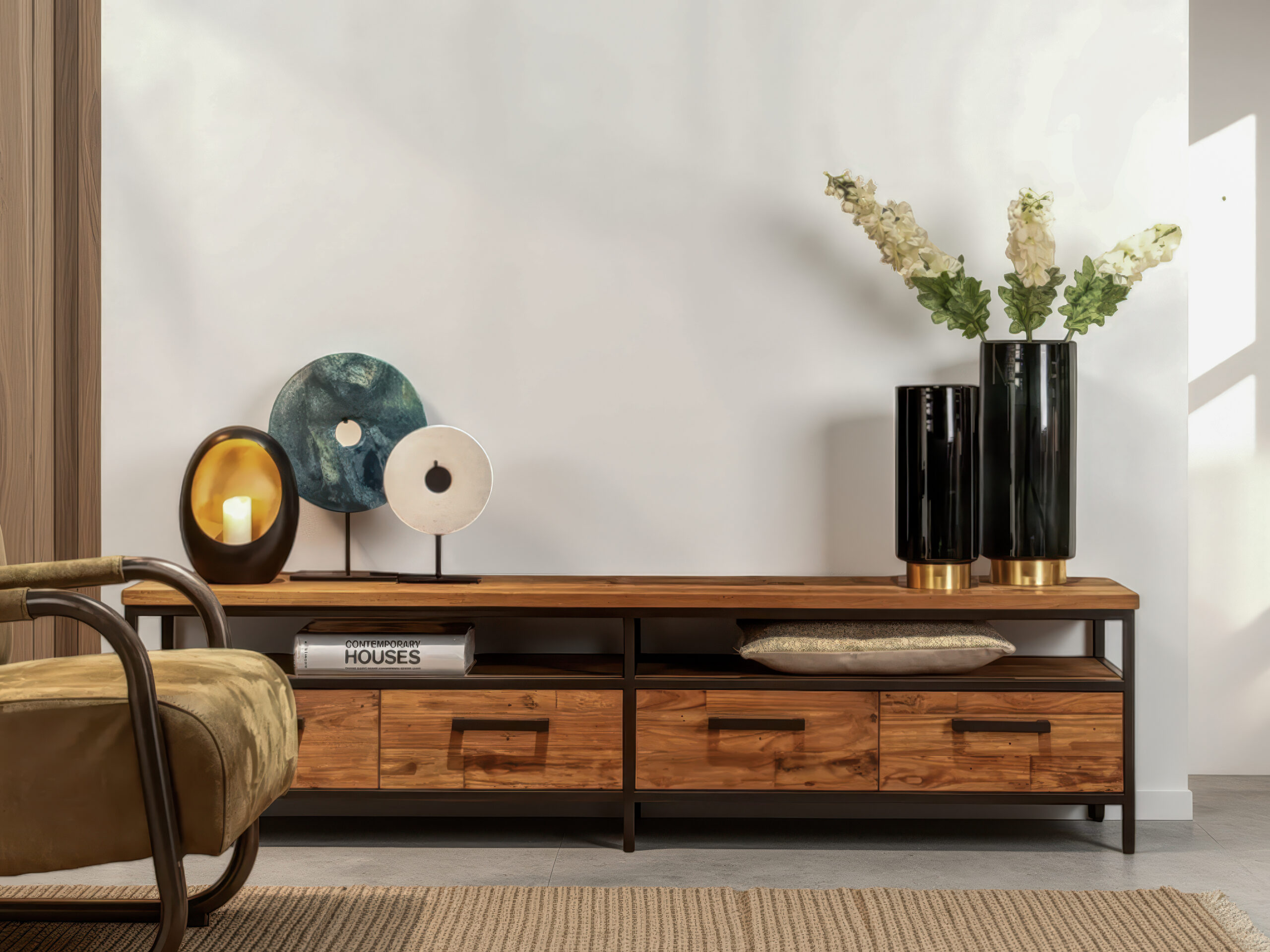 Meubel met een balans tussen strak en natuurlijk 200cm