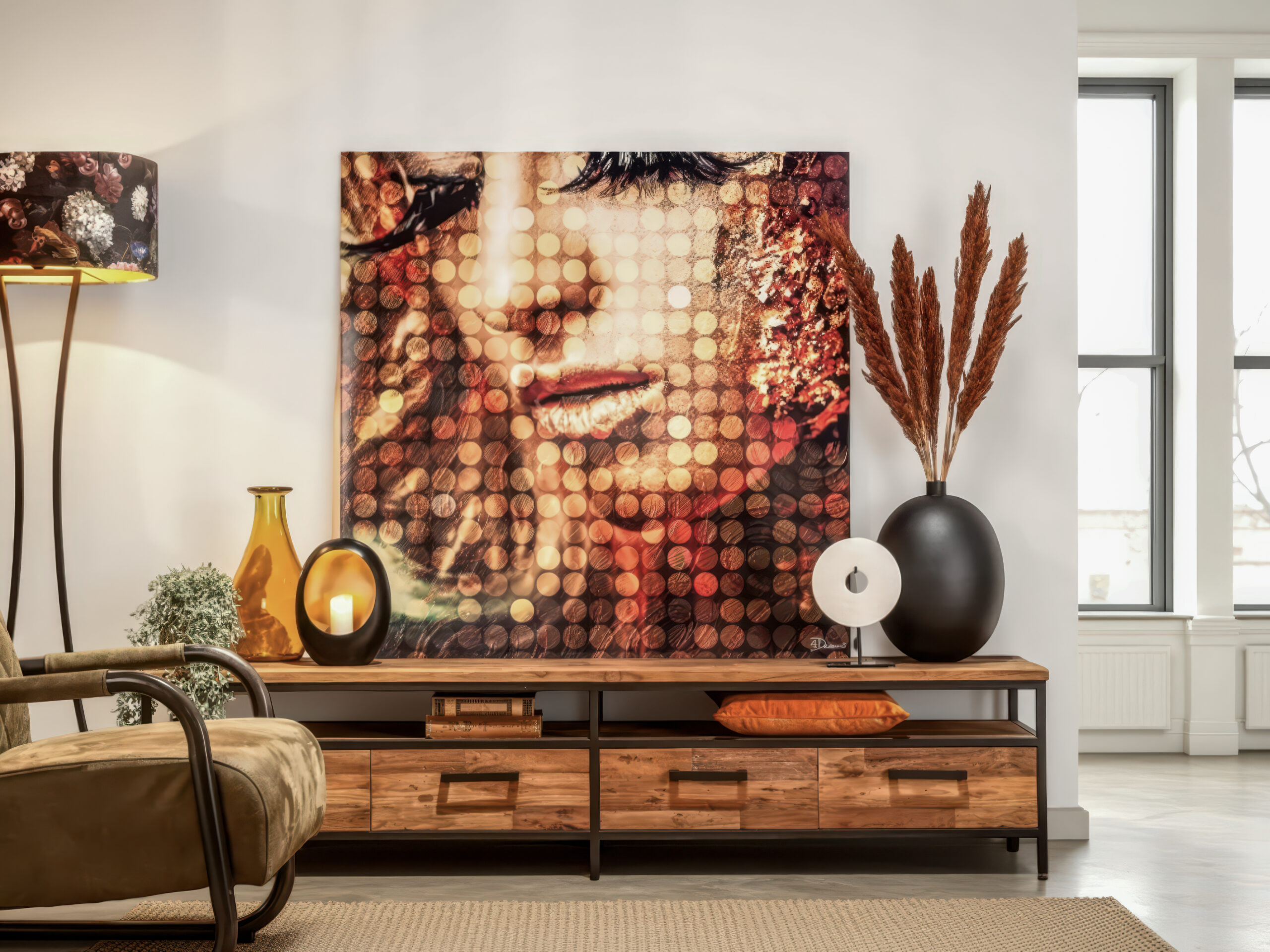 Tv-meubel met een stoere industriële uitstraling 180cm