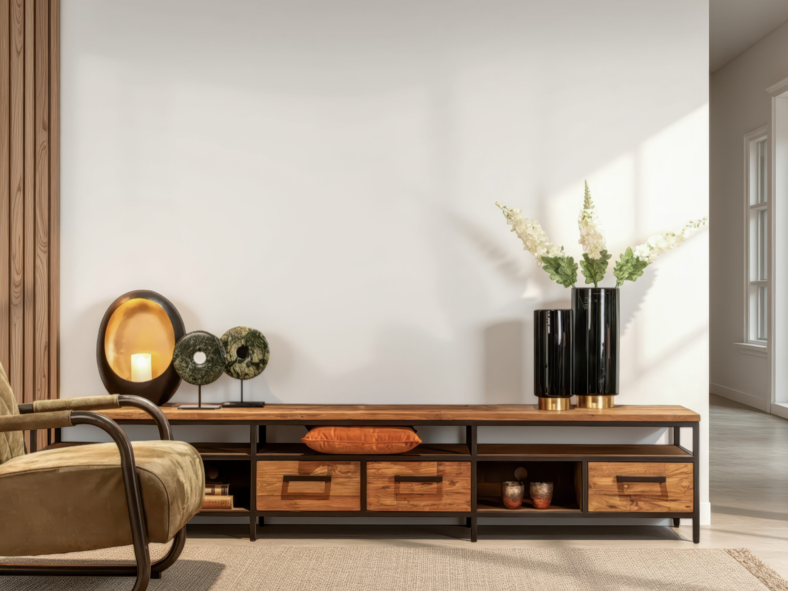 Meubel met een industrieel karakter en modern frame 240cm