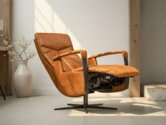 relaxfauteuil met armleuningen en draaivoet, comfortabel en modern