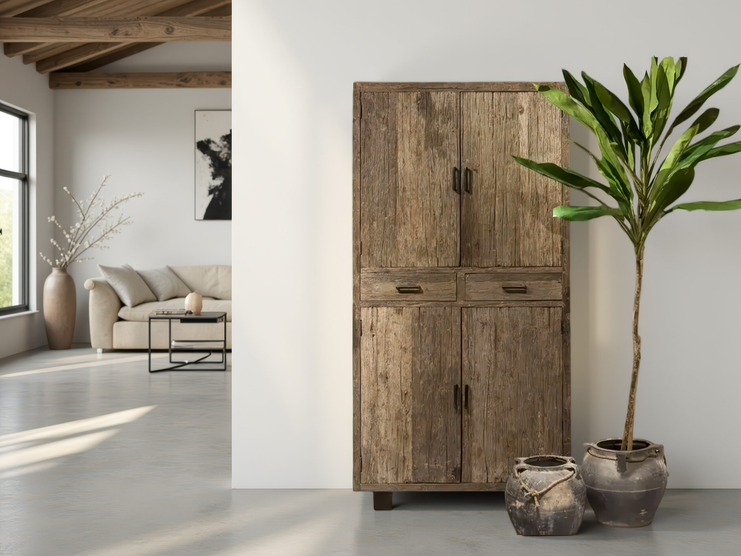 Meubel van reclaimed wood dat charme en duurzaamheid combineert