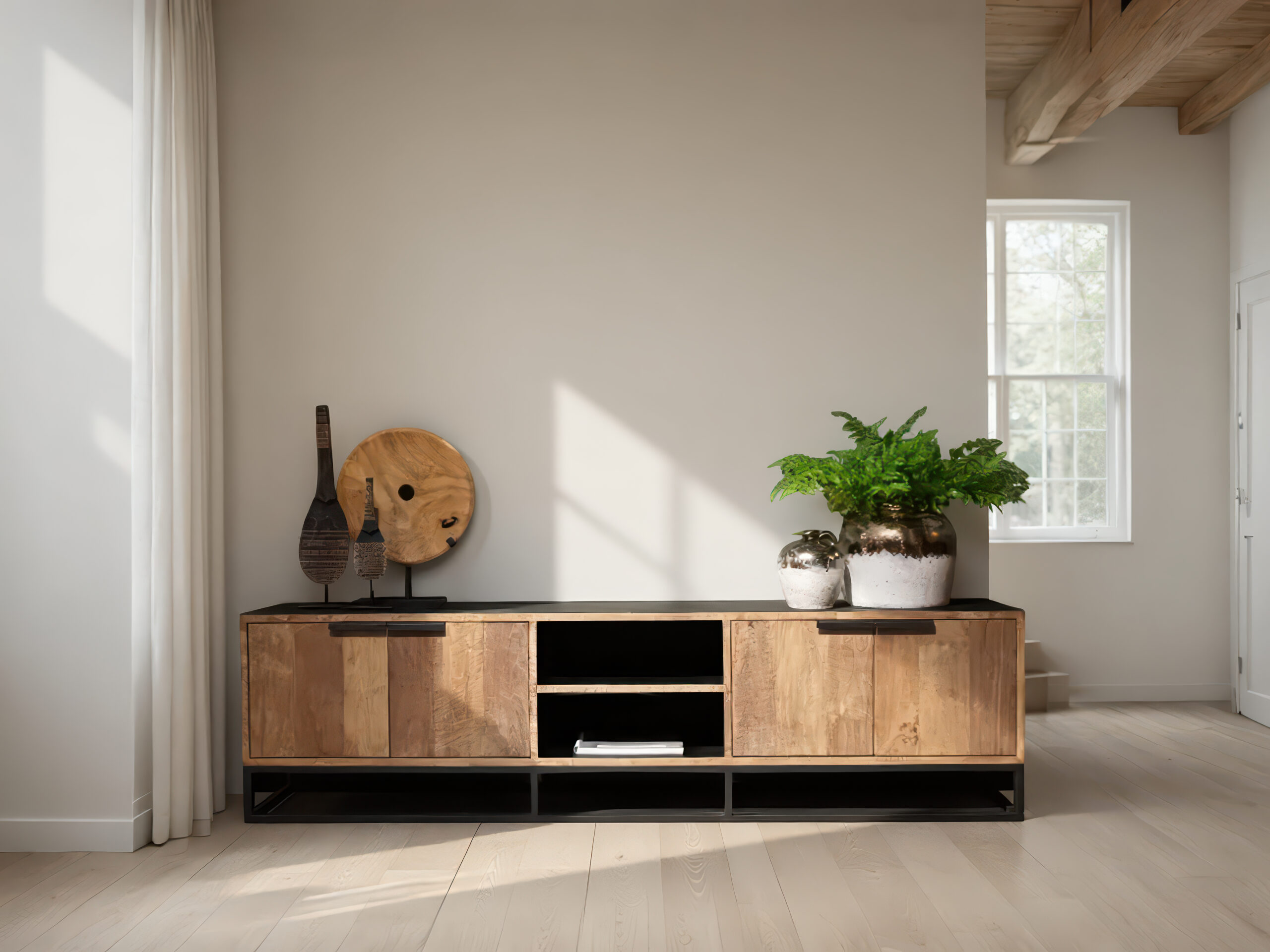 industrieel teak tv-meubel oud hout