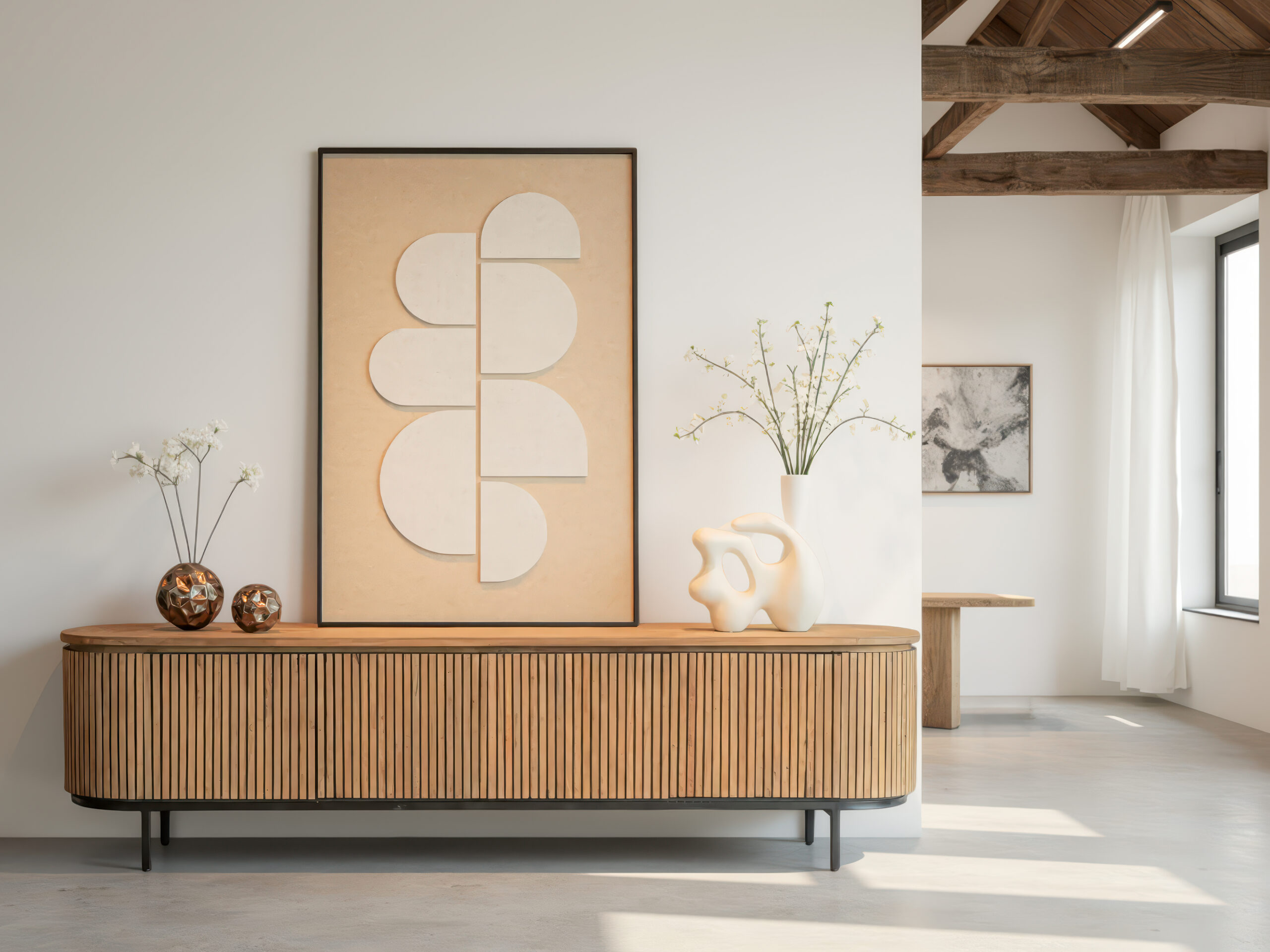 Een tv-meubel met een natuurlijke uitstraling dat rust brengt in elke woonruimte