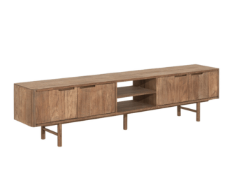 TV-meubel Dublin - 210x35x50cm - teakhout top - 2 open vakken - 4 deurs TV-meubel Dublin - 210x35x50cm - teakhout top - 2 open vakken - 4 deurs