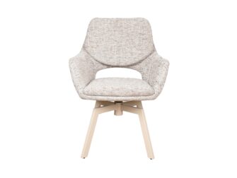 Eetkamerstoel Aarhus - be fine cream - onderstel mars - metaalkleur beige