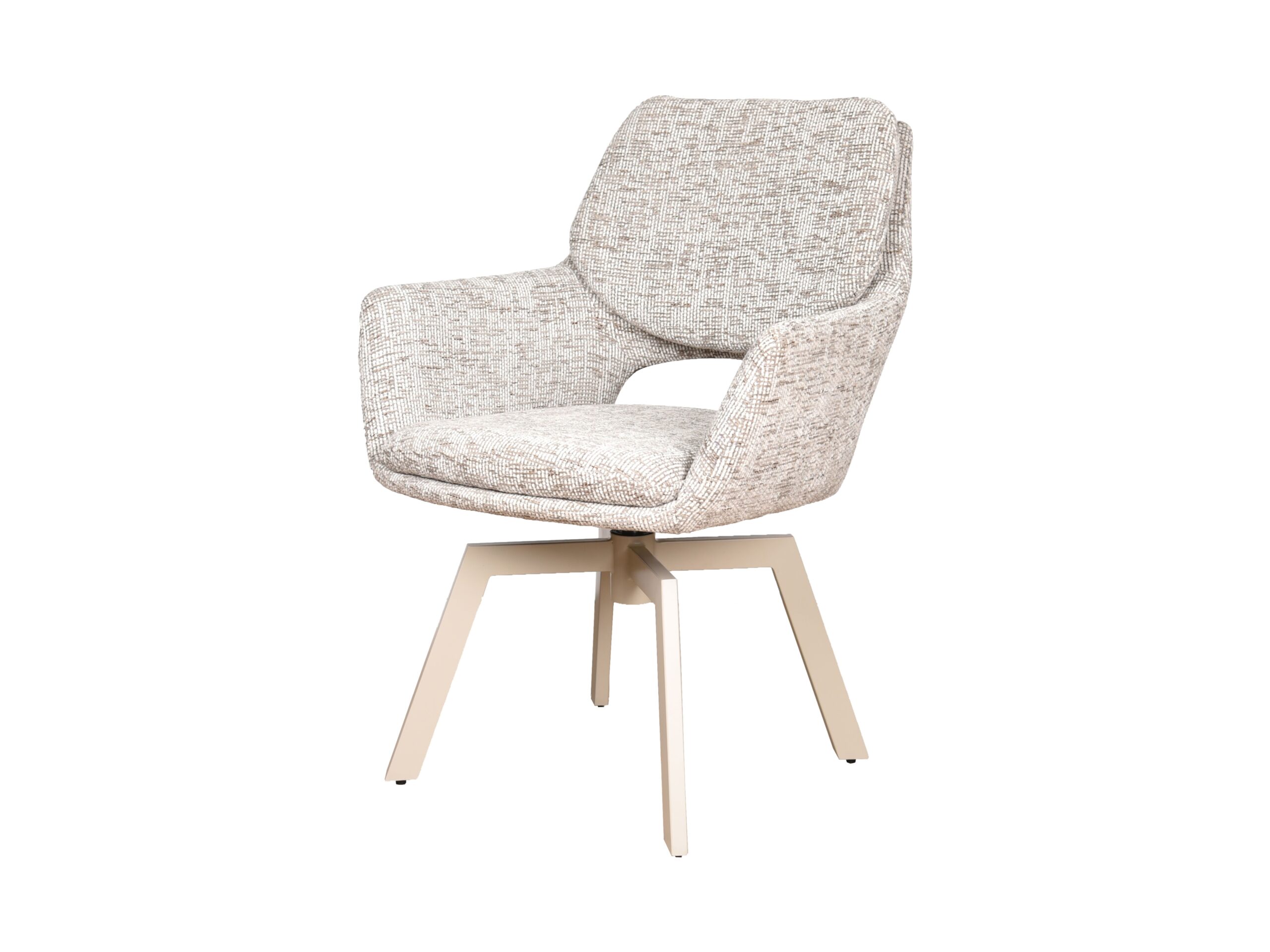 Eetkamerstoel Aarhus - be fine cream - onderstel mars - metaalkleur beige