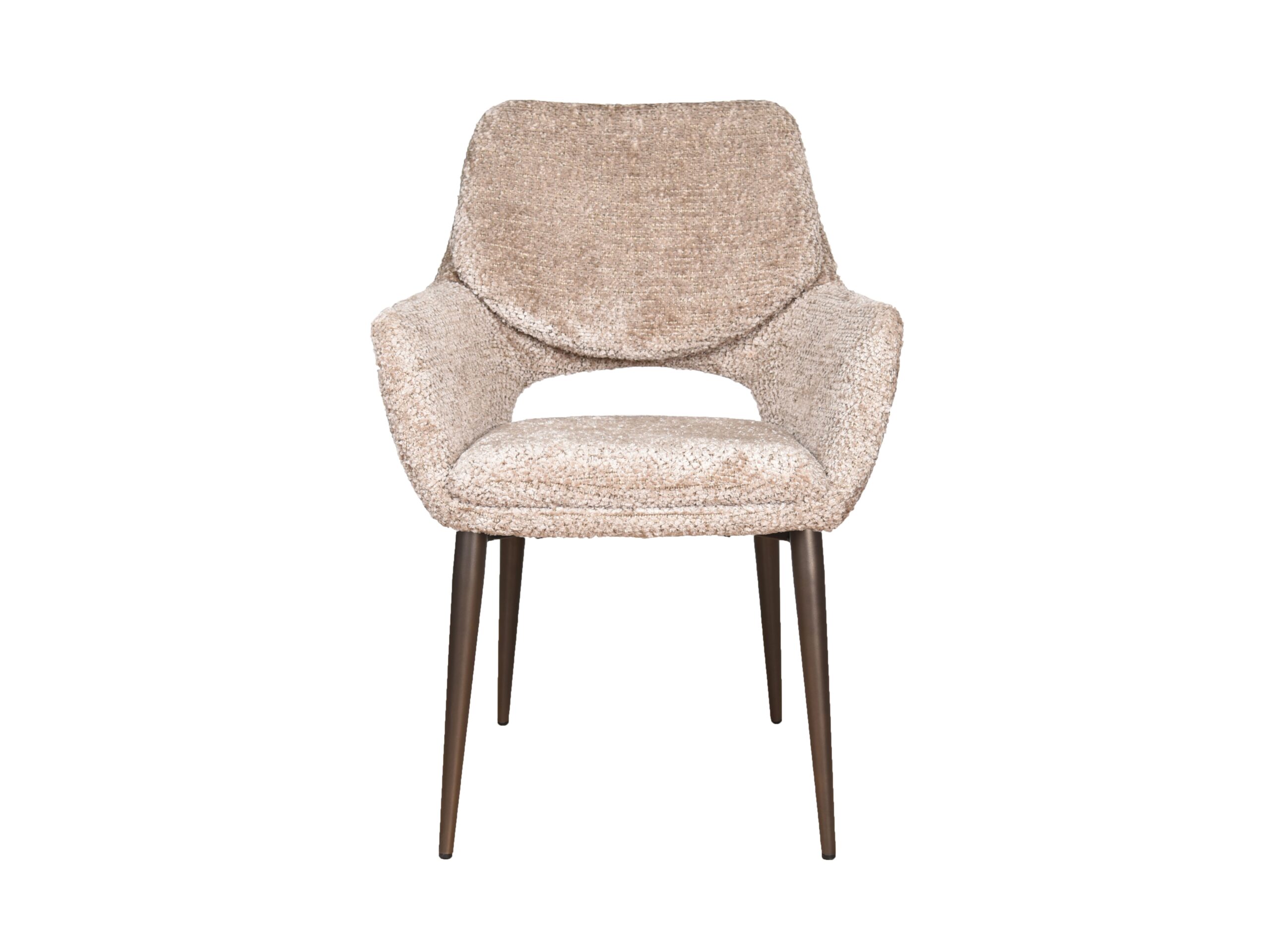 Eetkamerstoel Aarhus - be lovely cream - onderstel orion - metaalkleur anodic bruin