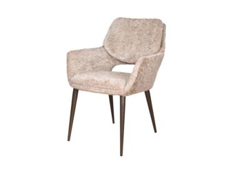 Eetkamerstoel Aarhus - be lovely cream - onderstel orion - metaalkleur anodic bruin