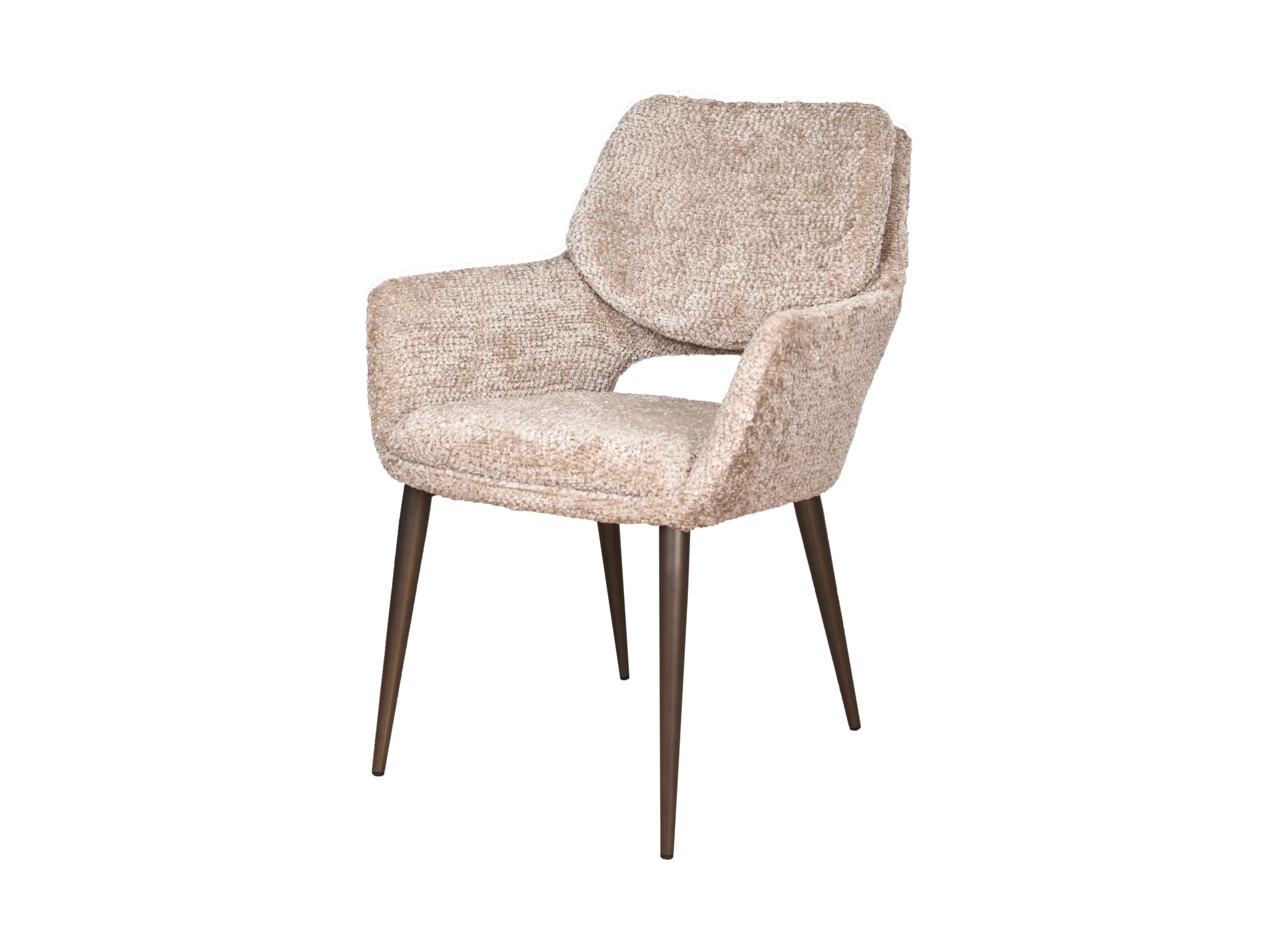 Eetkamerstoel Aarhus - be lovely cream - onderstel orion - metaalkleur anodic bruin