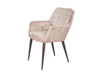 Eetkamerstoel Aarhus - be lovely cream - onderstel orion - metaalkleur anodic bruin