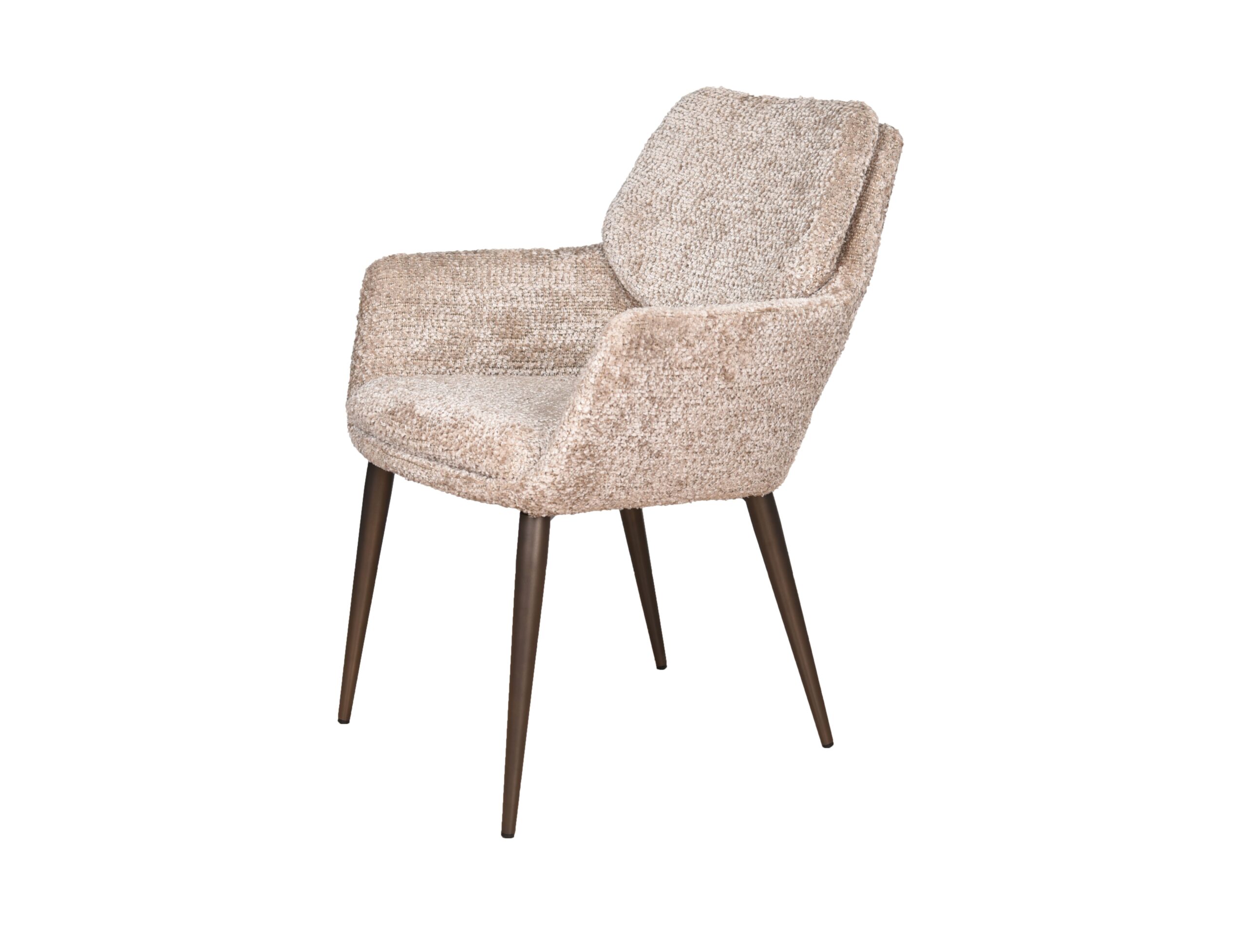 Eetkamerstoel Aarhus - be lovely cream - onderstel orion - metaalkleur anodic bruin