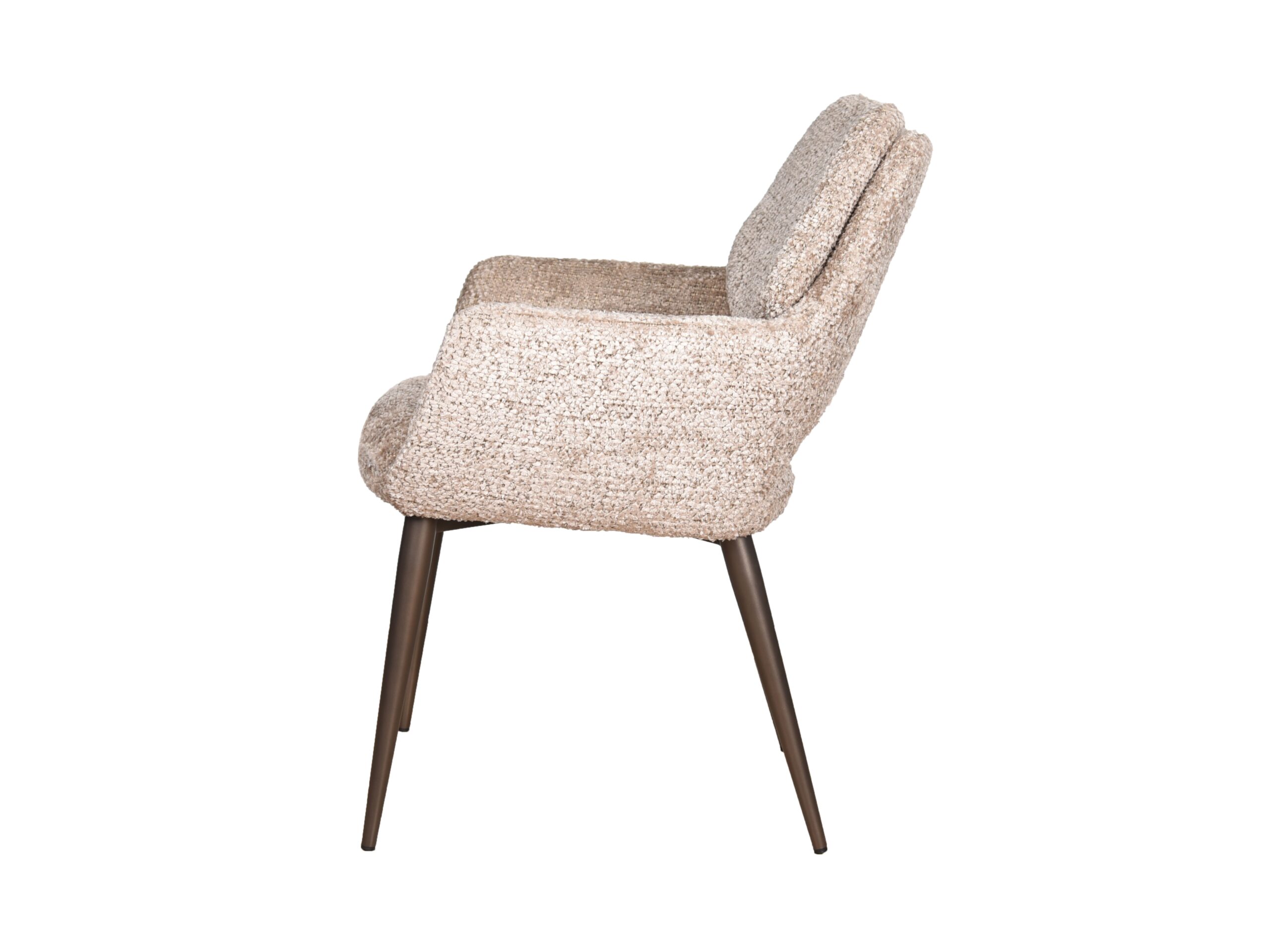 Eetkamerstoel Aarhus - be lovely cream - onderstel orion - metaalkleur anodic bruin