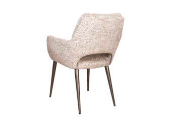 Eetkamerstoel Aarhus - be lovely cream - onderstel orion - metaalkleur anodic bruin