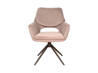 Eetkamerstoel Aarhus - cashmere blush - onderstel moon - metaalkleur anodic bruin
