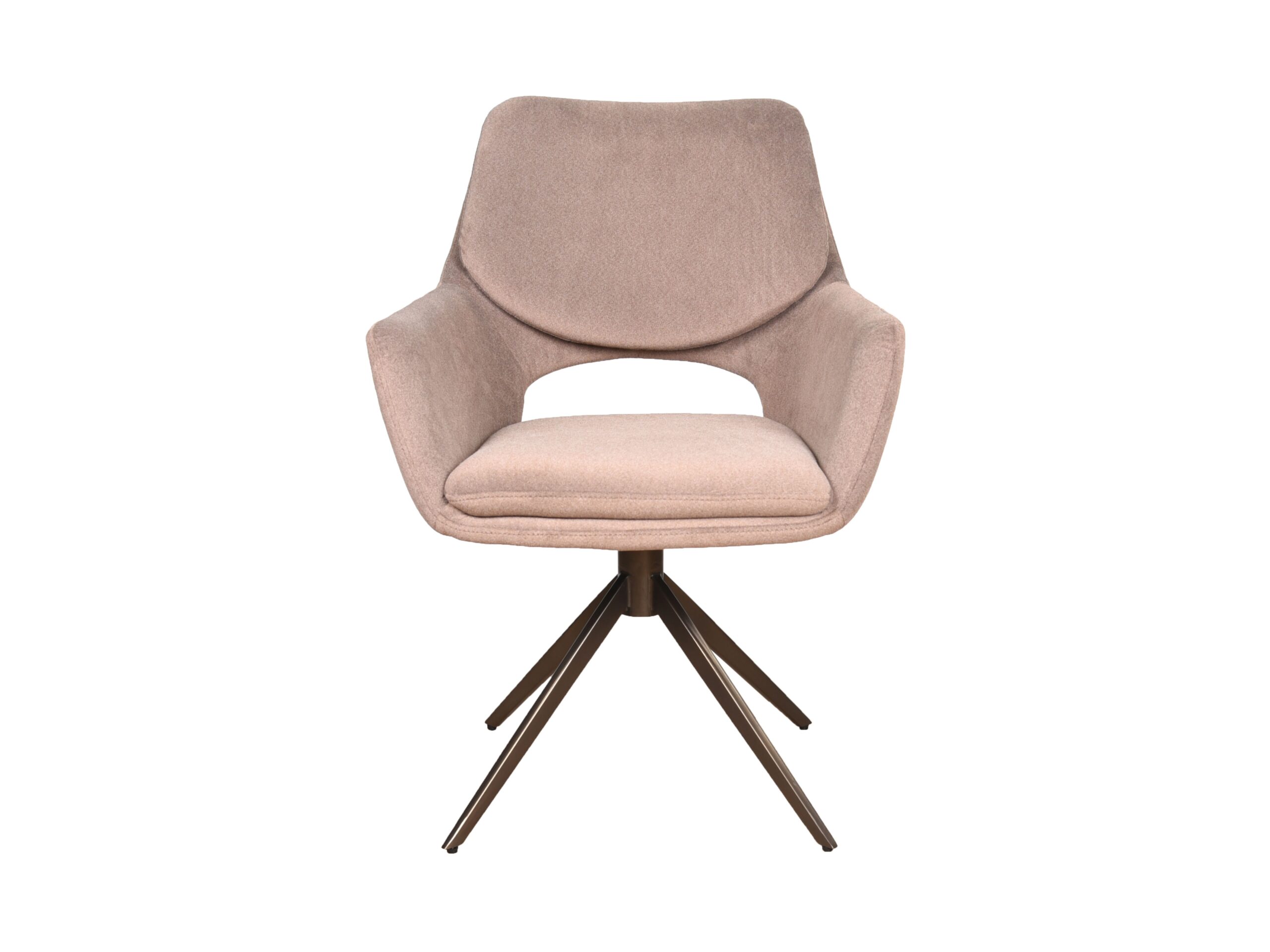 Eetkamerstoel Aarhus - cashmere blush - onderstel moon - metaalkleur anodic bruin