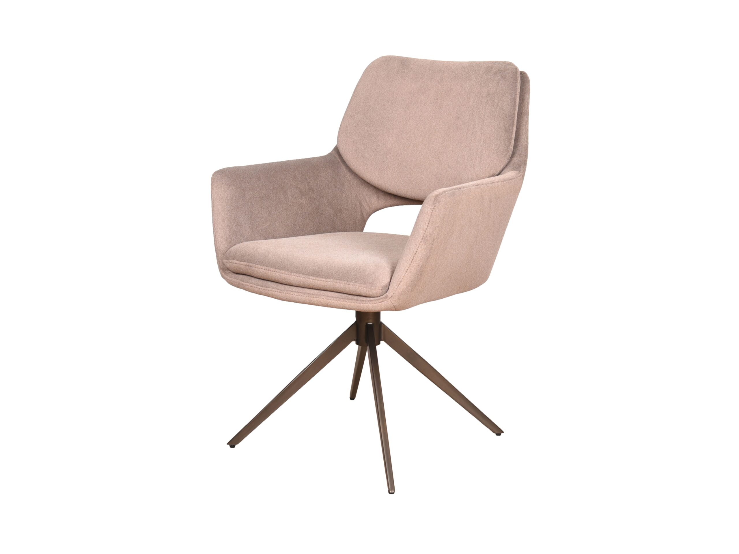 Eetkamerstoel Aarhus - cashmere blush - onderstel moon - metaalkleur anodic bruin