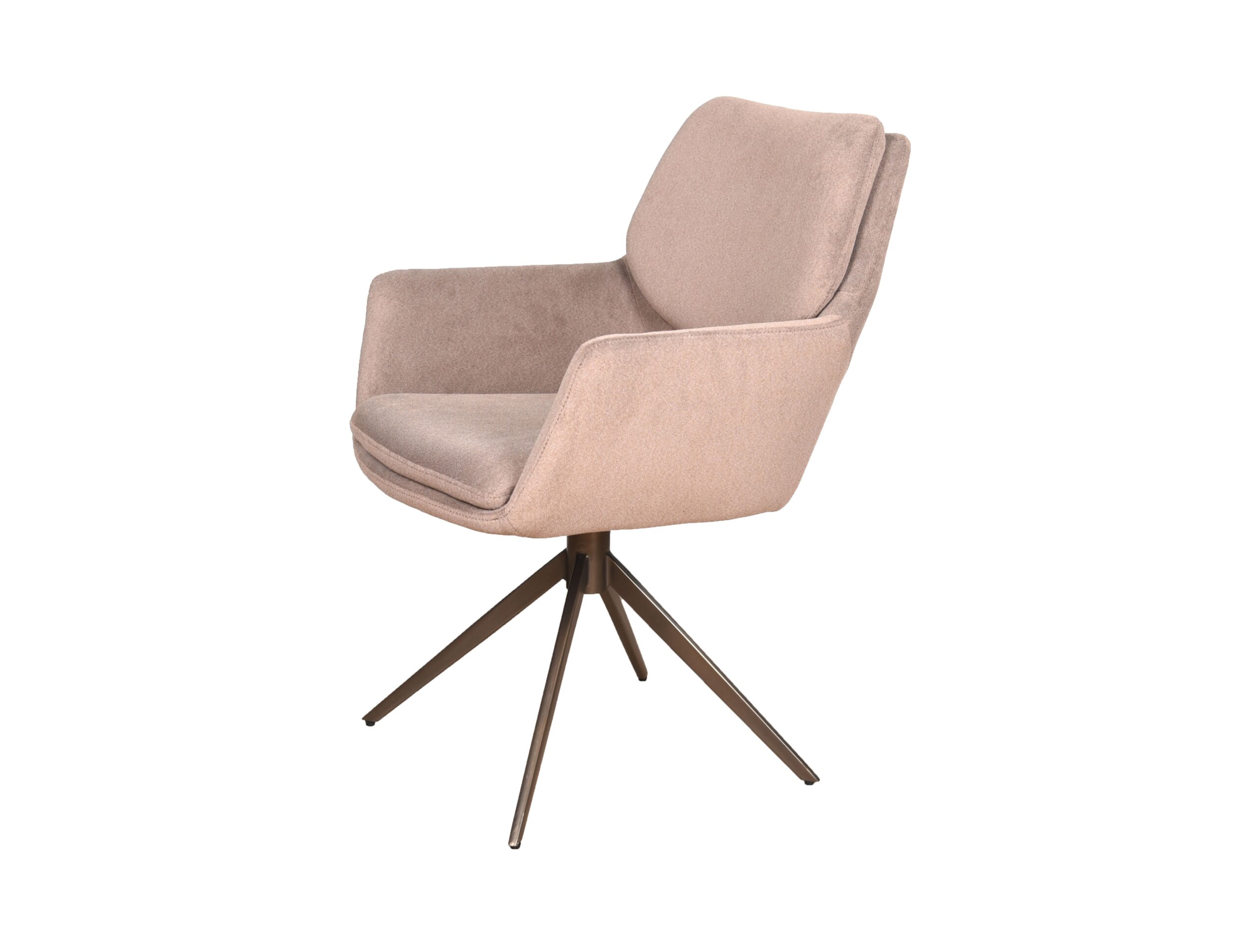 Eetkamerstoel Aarhus - cashmere blush - onderstel moon - metaalkleur anodic bruin