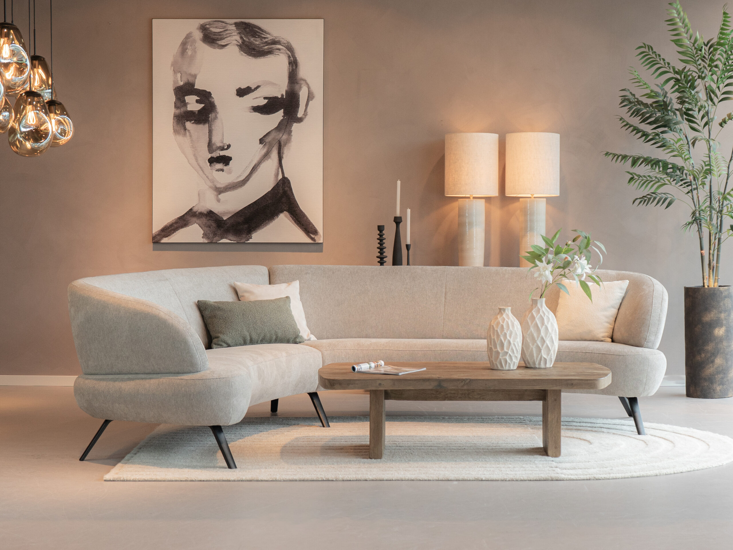 organische grijze hoekbank