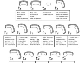 Bank Betis opstellingen, vierkant formaat Bank Betis opstellingen, vierkant formaat