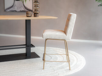 barkruk zonder armleuning velvet natural