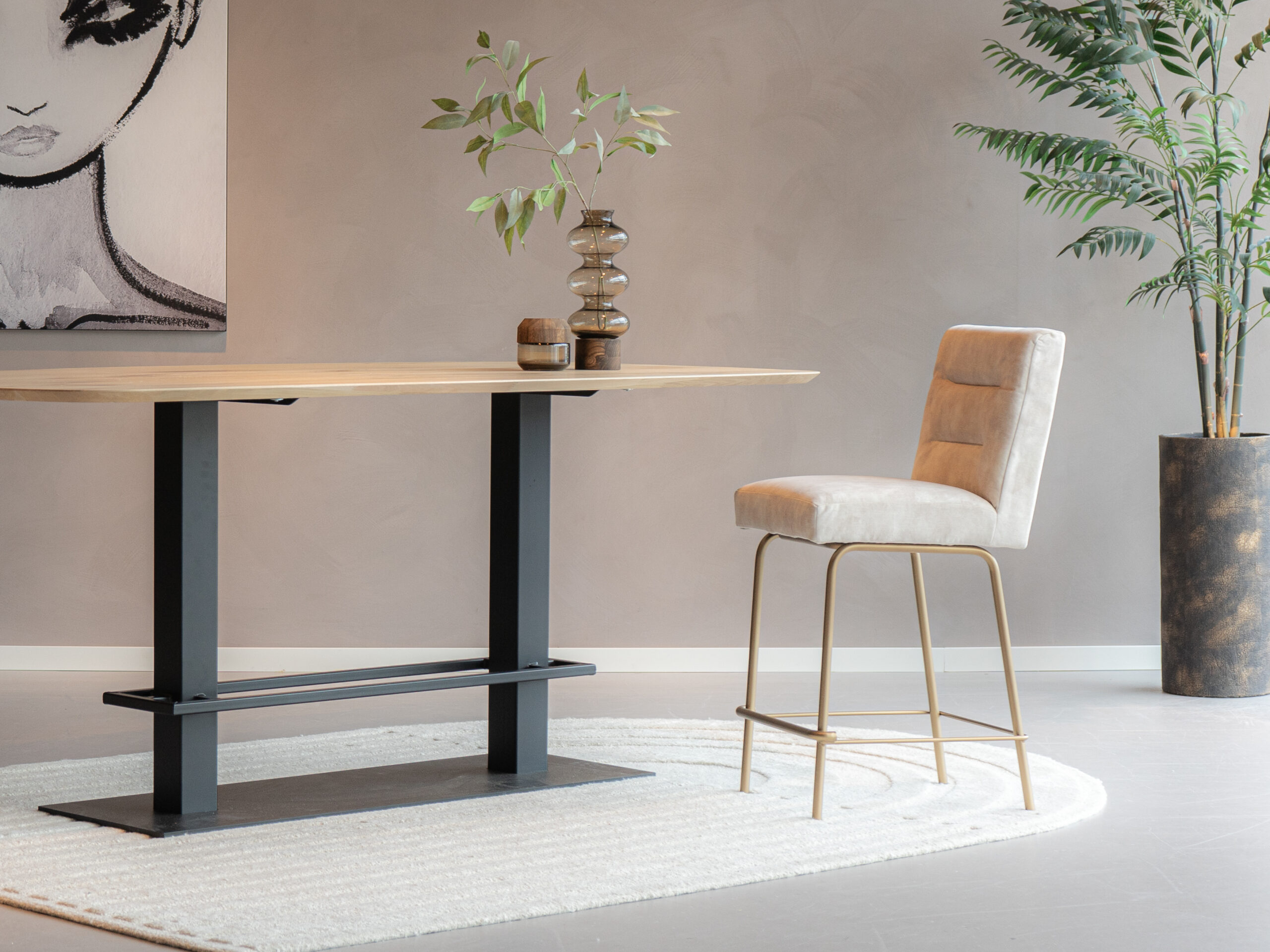 barkruk vast frame zonder armleuning