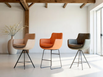 Barkruk Valetta & Gianna - kenia leer taupe - kenia leer rost - kenia leer denim - zithoogte 65cm