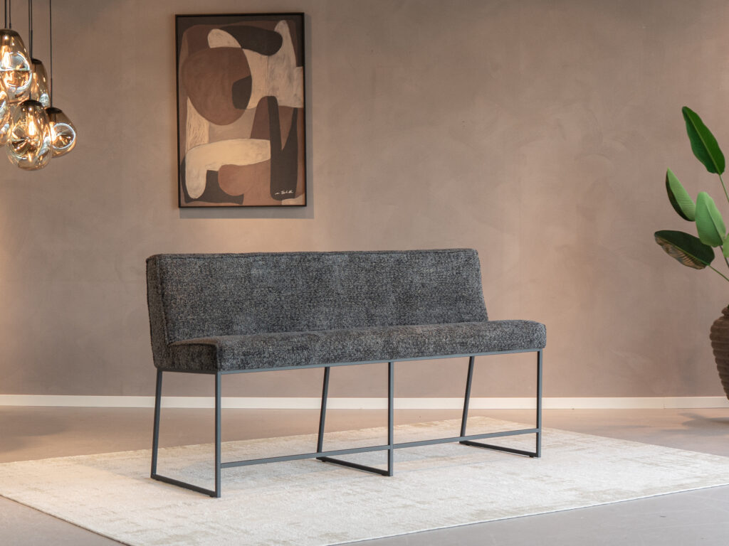 comfortabele barbank op maat, leverbaar in verschillende stofsoorten