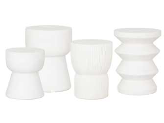 Bijzettafel Jaïr Ø34x45cm Bijzettafel Liva Ø35x35cm - bijzettafel Liva Ø35x46cm - bijzettafel Jaïr Ø34x45cm en onze bijzettafel Elias Ø30x40cm